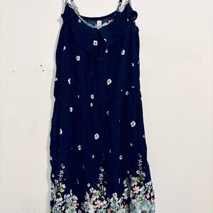 Xhilaration Dark Blue Floral Dress